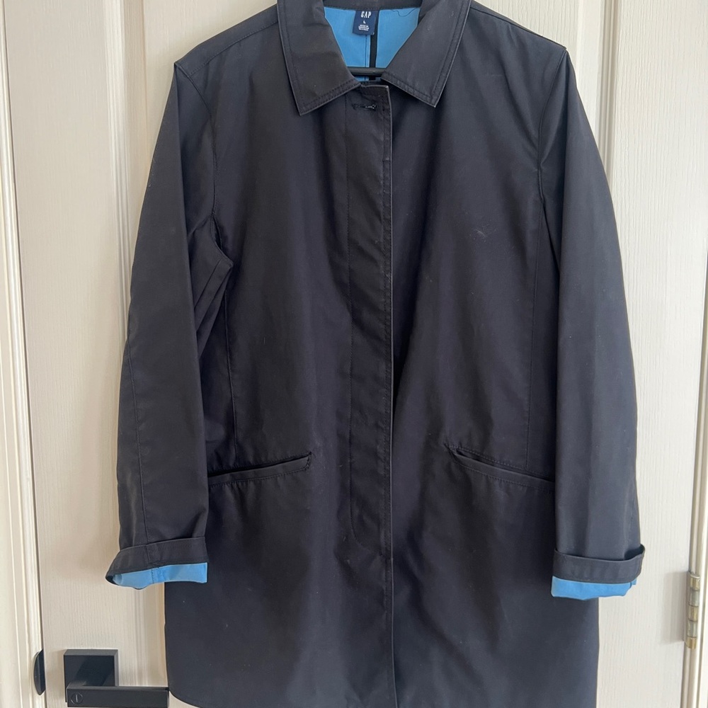 Gap Black Trench Coat size L
